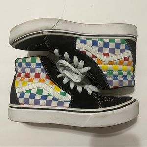 Vans High top rainbow checker sneakers